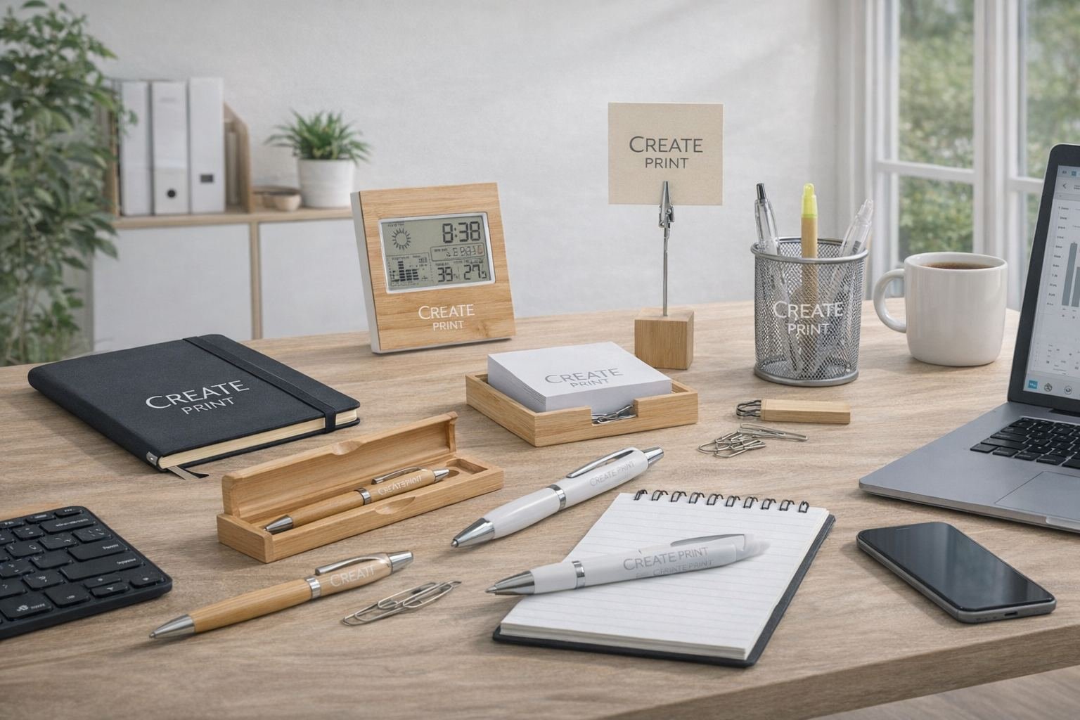 Material de oficina, onboarding packs y merchandising personalizado para coworkings y oficinas