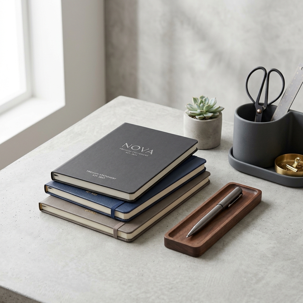 Libretas, bolígrafos y accesorios de escritorio personalizados