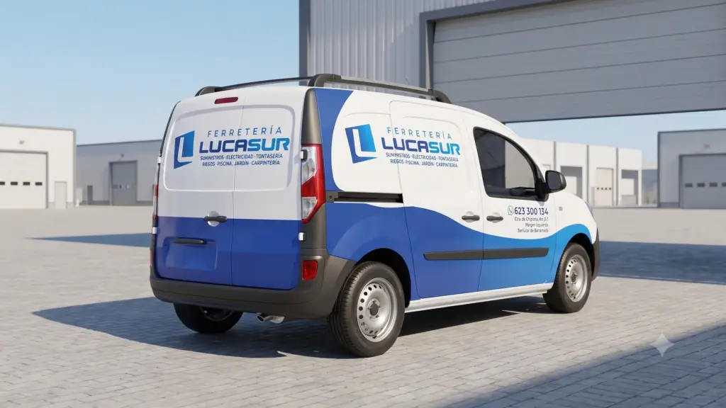 Furgoneta Lucasur personalizada - vista trasera lateral